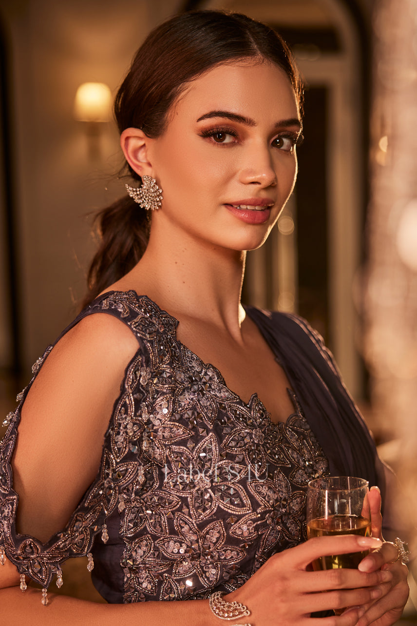 Moonlit Mojito-Pre Draped Saree