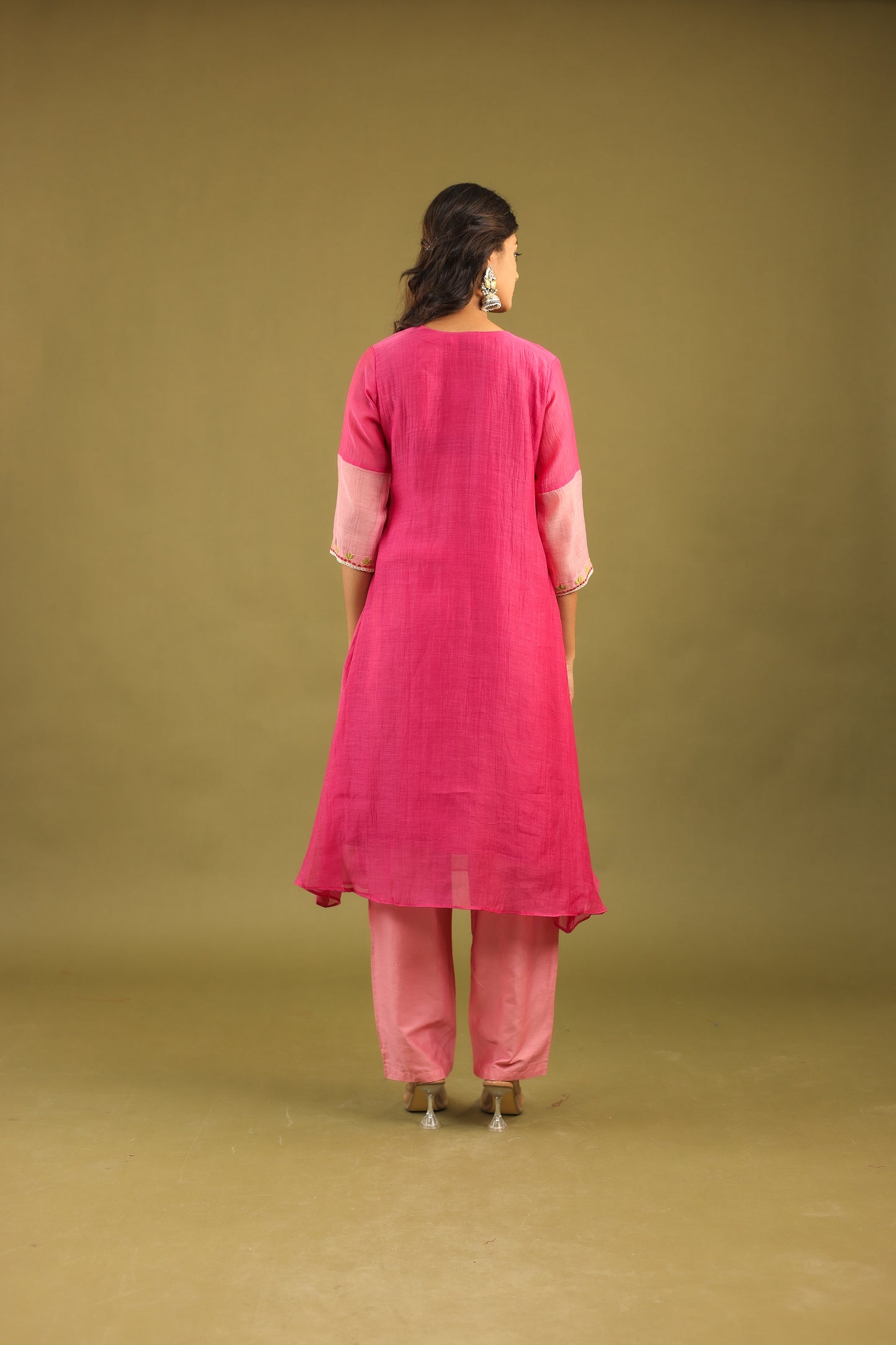 Graceful Radiance – Mul Chanderi Embroidered Suit Set