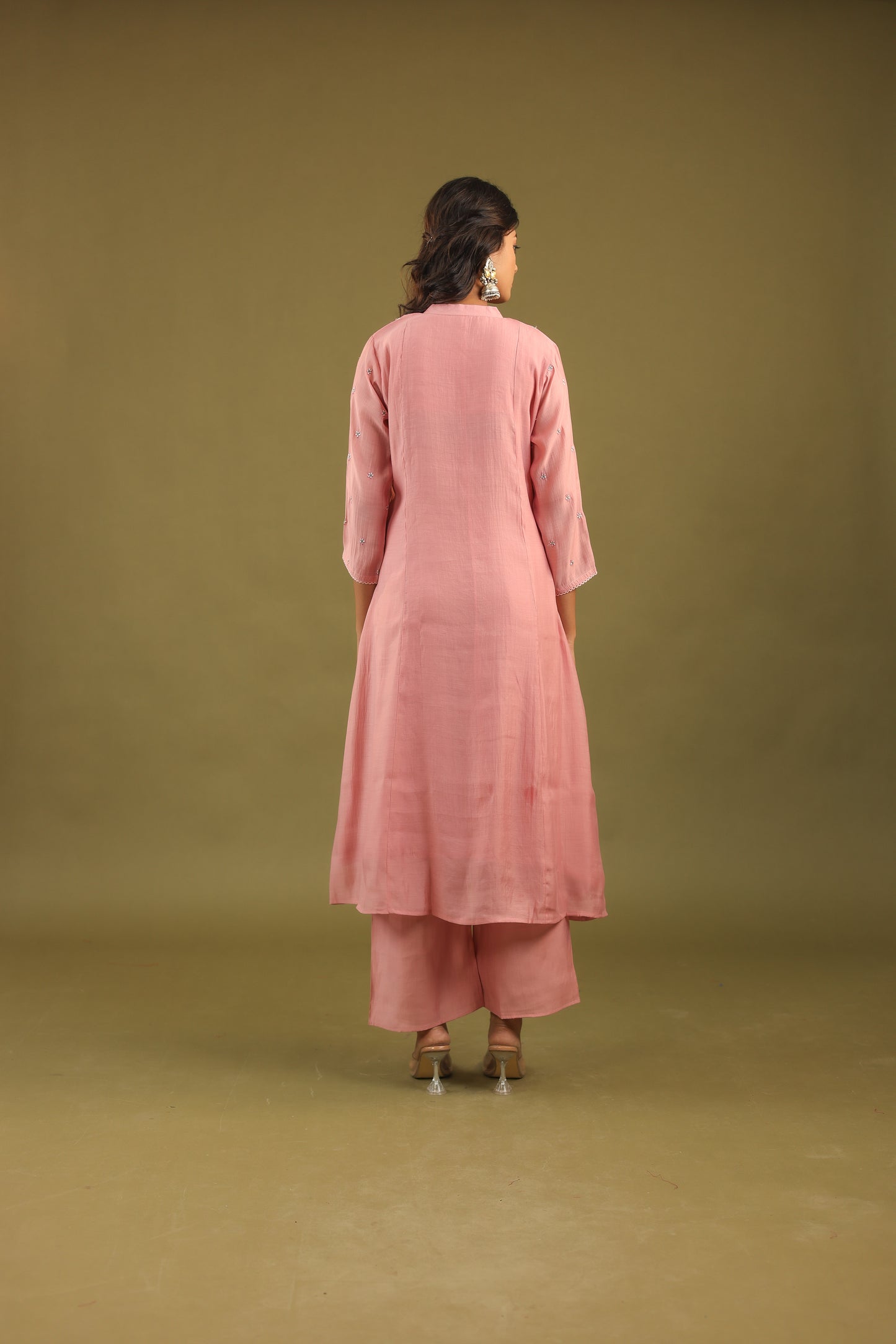 Graceful Radiance – Mul Chanderi Embroidered Suit Set