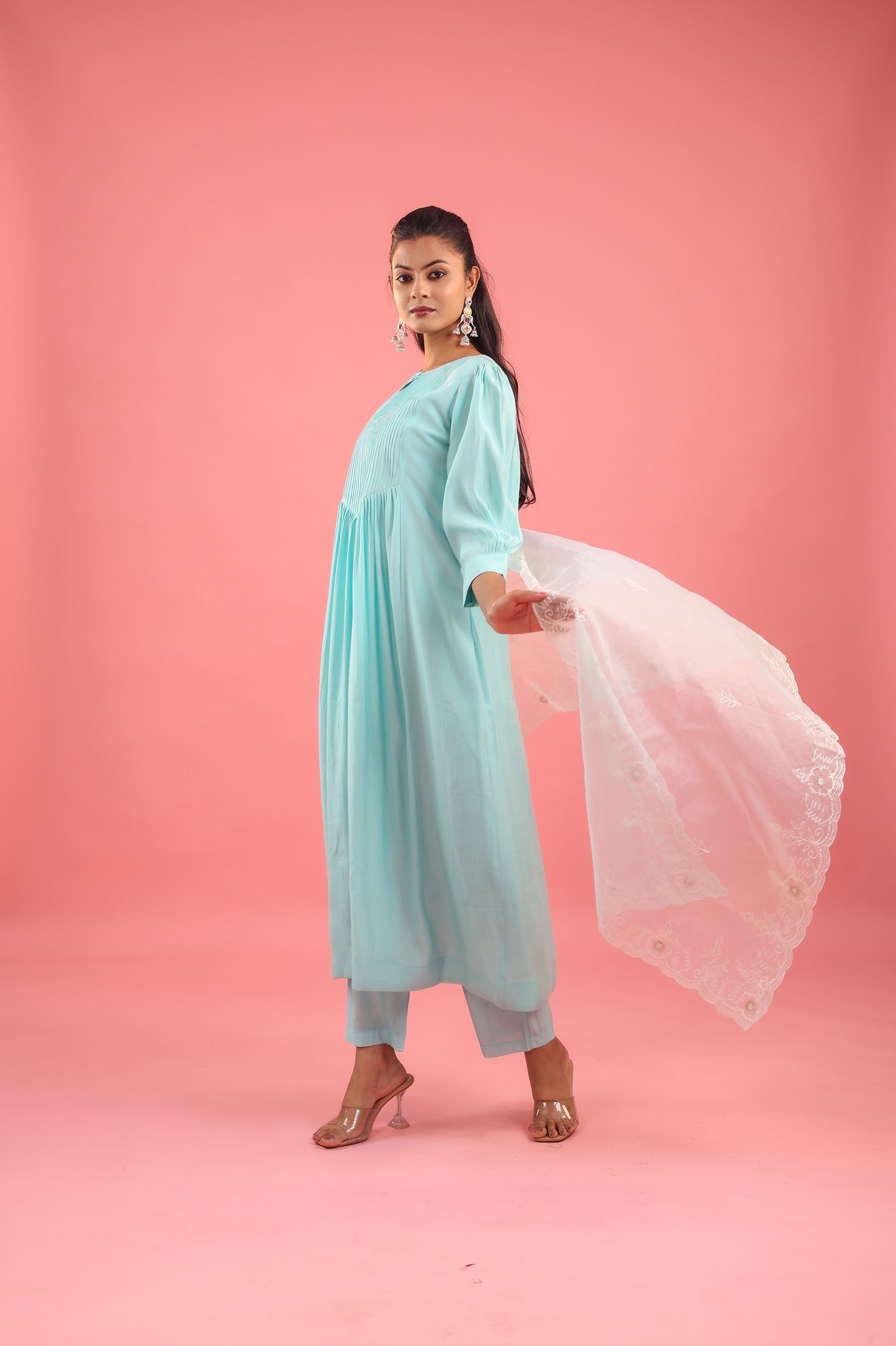 Graceful Radiance – Mul Chanderi Embroidered Suit Set