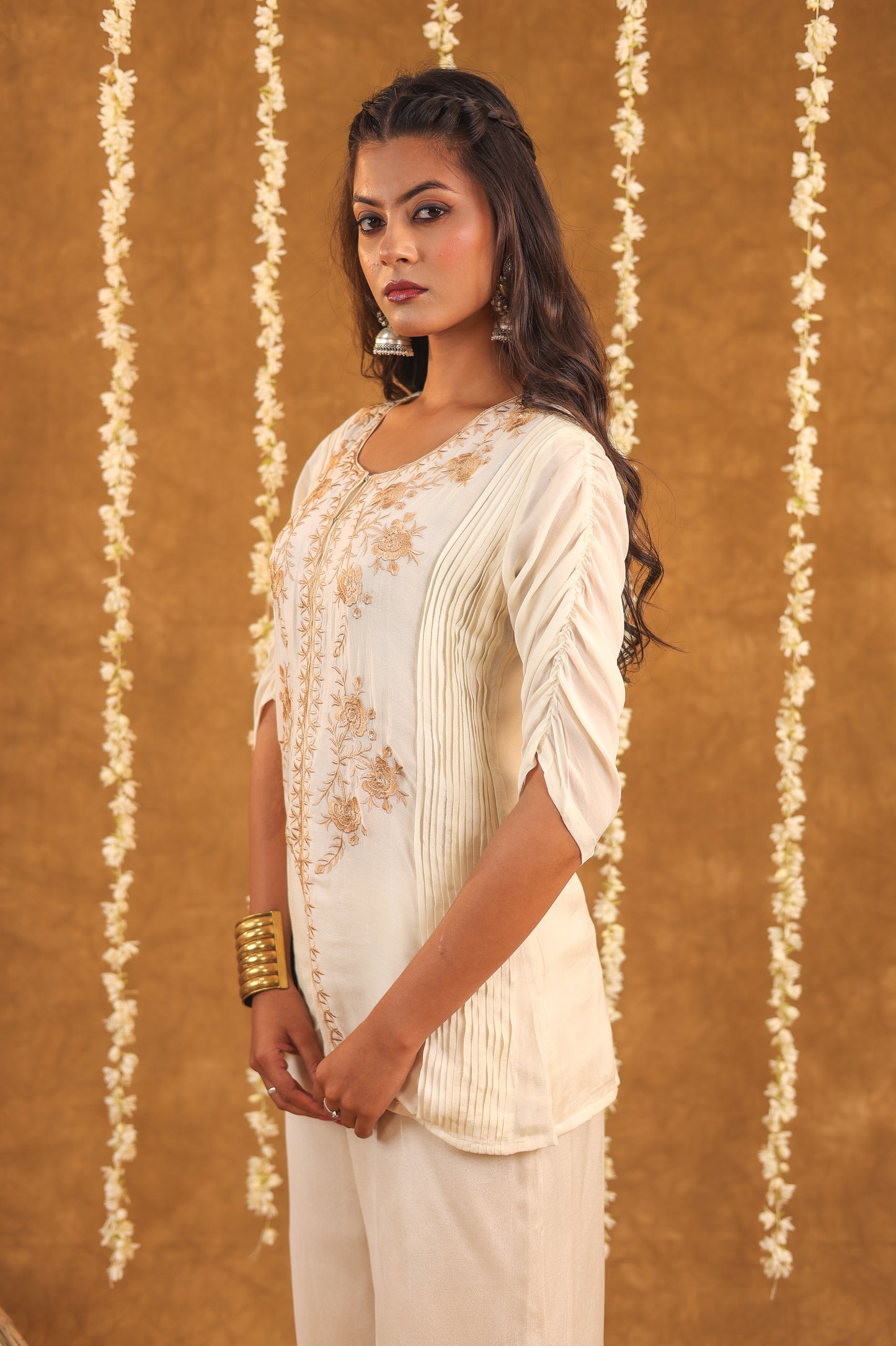 Serene Bloom Chinon Embroidered Co-ord set