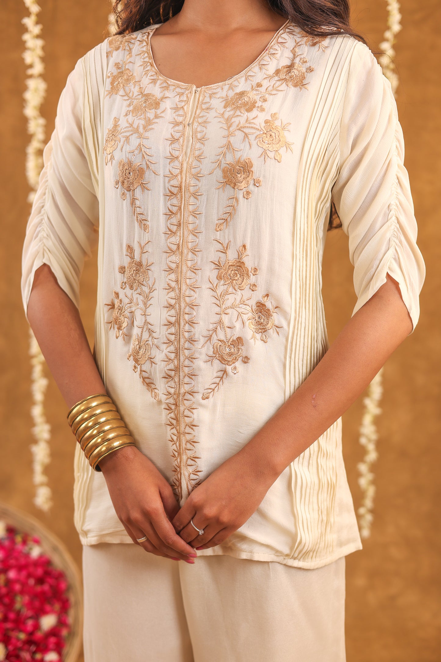 Serene Bloom Chinon Embroidered Co-ord set