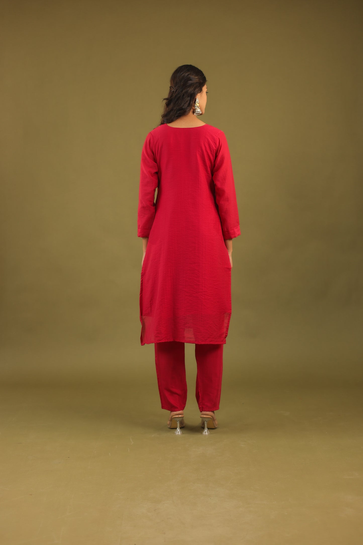 Graceful Radiance – Mul Chanderi Embroidered Suit Set