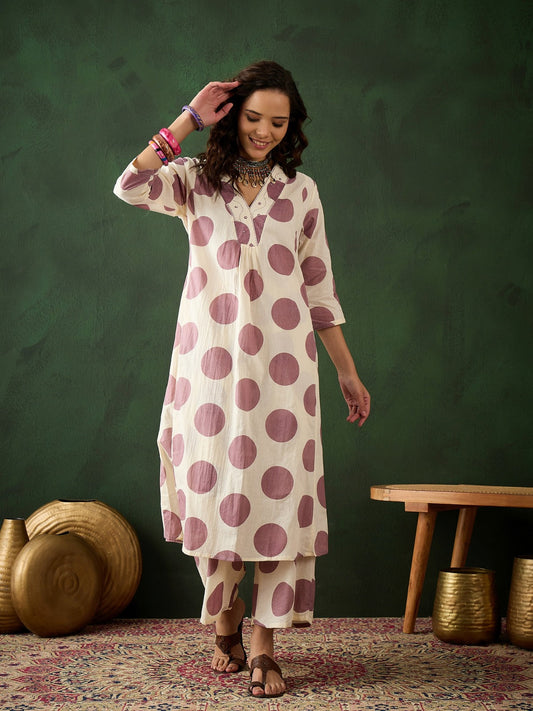 Elegant Pure Mul Cotton Co-ord Set – Breathable, Soft & Stylish (Purple)